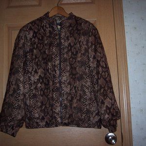 Rafael Sport Bomber Style Snakeskin Pattern Ladies' Jacket - Size Small